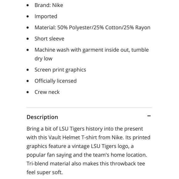 LSU Tigers Nike Football Helmet Purple Gold Shirt Just Do It Mens Large NEW - Picture 5 of 11